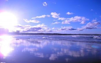 Beach: Sea Summer Reflections Clouds Beach Sun Nature 5k Wallpaper ...