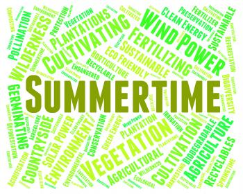 Summertime Word Represents Text Warm And Season