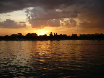 Sunset on the river Sava, Belgrade