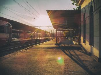 Free Image: Railway station at sunset | Libreshot Public Domain Photos
