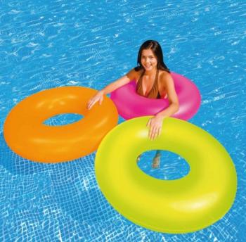 Swimming Pool Training Aid Fun Play Floats Inflatable Swim Ring Neon ...