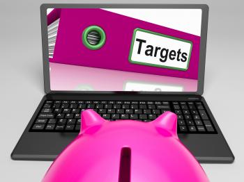 Targets Laptop Means Aims Objectives And Goal setting