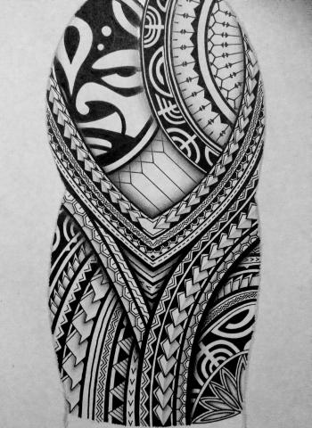I created a Polynesian half sleeve tattoo design for my brother ...