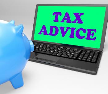 Tax Advice Laptop Shows Professional Advising On Taxation