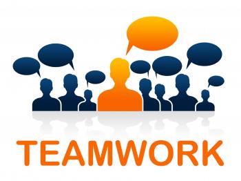 Team Teamwork Means Cooperating Ally And Cooperate