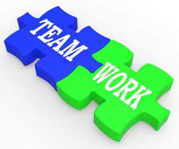 Teamwork Shows Combined Effort And Cooperation