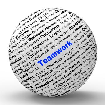 Teamwork Sphere Definition Means Unity And Partnership