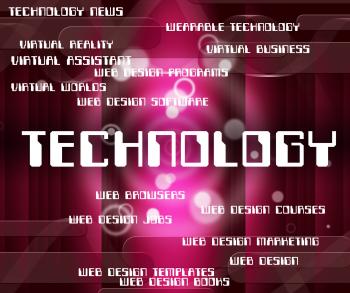 Technology Word Indicates Electronics Electronic And Words