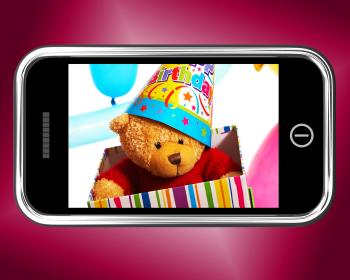 Teddy Bear Birthday Gift Photo On Smartphone