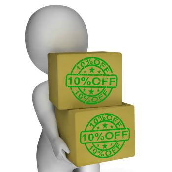 Ten Percent Off Boxes Show 10 Lower Prices