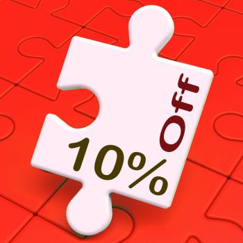 Ten Percent Off Puzzle Means Reductions Or Sale