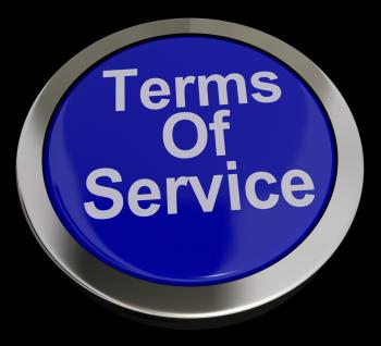 Terms Of Service Computer Button In Blue Showing Website Agreement And