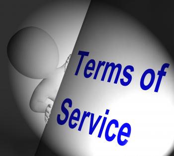 Terms Of Service Sign Displays User And Provider Agreement