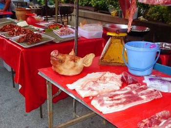 Thai meat stall