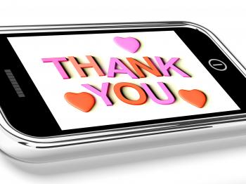 Thank You And Hearts Message As Thanks Received On Mobile