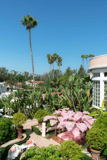 This amazing pink daybed can be found at the Beverly Hills Hotel
