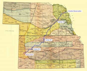 File:Map showing the route of the Omaha tribe during the last bison ...