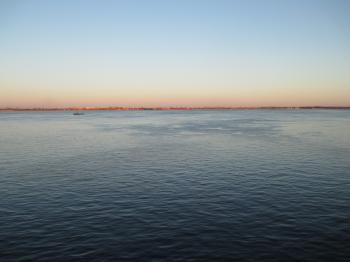 The Volga River at Sunset in April