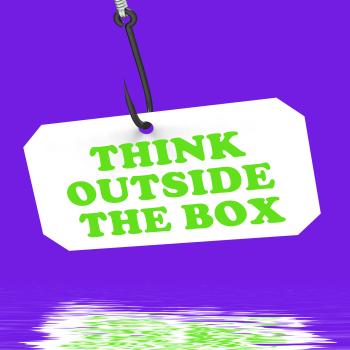 Think Outside The Box On Hook Displays Imagination And Creativity