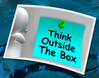 Think Outside The Box Photo Means Different Unconventional Thinking