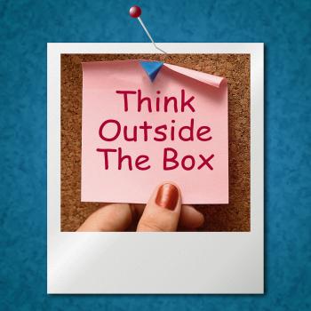 Think Outside The Box Photo Means Different Unconventional Thinking