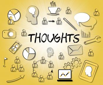 Thoughts Icons Represents Idea Reflection And Sign