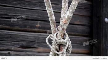The 3 Stem Wooden Lath Sticks Tied With A Cord Kno Stock video ...