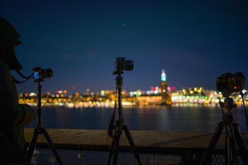 Tilt Shift Lens Photography of Camera With Tripod