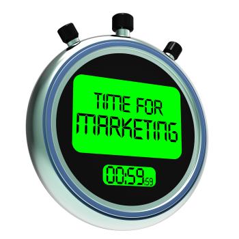 Time For Marketing Message Means Advertising And Sales