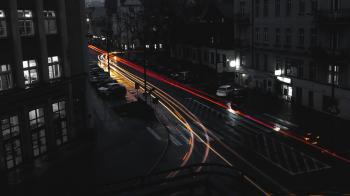 Time Lapse Photography of Car Headlight on Asphalt Road
