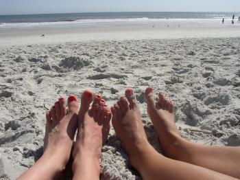 something beautiful: toes in the sand