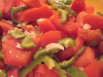 Tomatoes and fresh paprika salad