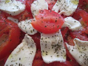 Tomatoes and mozzarella salad