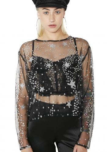 Ether Top | Black mesh top, Black mesh and Motel