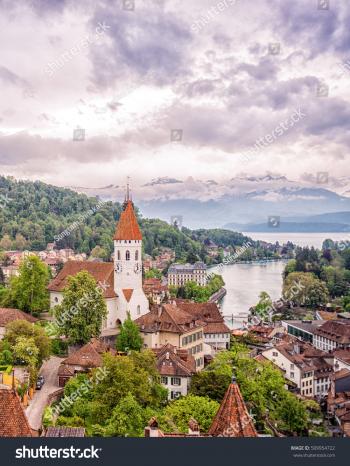 Old Town Thun Alps Thunersee Switzerland Stock Photo 509954722 ...