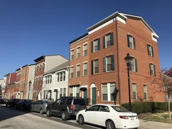 Townhouses, Albemarle Square development, Lloyd Street and E. Pratt Street, Baltimore, MD