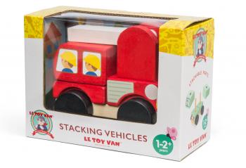 Le Toy Van Stacking Vehicle Fire Truck | Kidzstuffonline