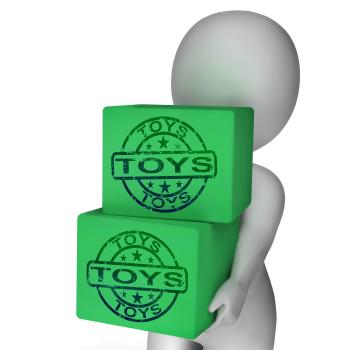 Toys Boxes Mean Presents For Children And Kids