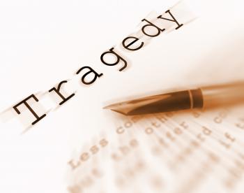 Tragedy Word Displays Catastrophe Misfortune Or Devastation