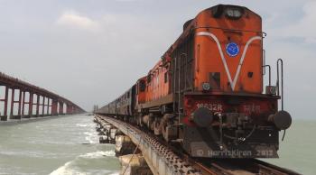 Train over the Sea ! Rameswaram Express on Pamban Bridge - YouTube