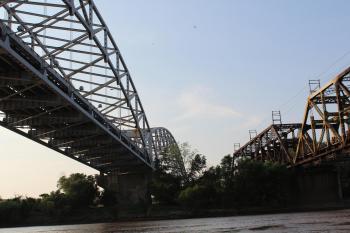 Train bridge on the Mighty Missouri