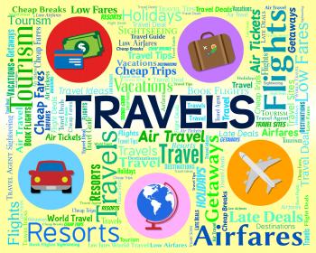 Travels Word Shows Vacationing Journeys And Touring