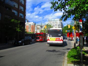 TTC bus, and fire engine, The Esplanade, 2016 06 09 -c
