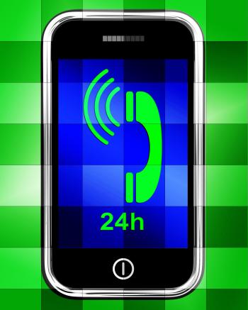 Twenty Four Hour On Phone Displays Open 24h