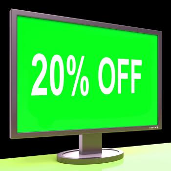Twenty Percent Off Monitor Means Discount Or Sale Online