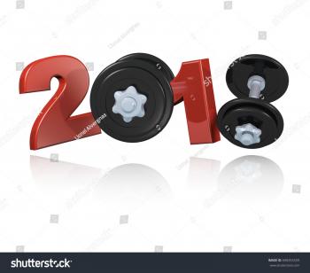3d Illustration Two Dumbbells 2018 Design Stock Illustration ...