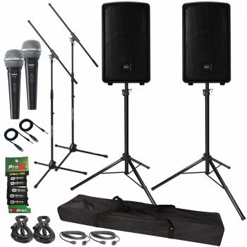 2) RCF HD10-A-MK4 10" Monitors with Microphones & Stands | IDJNOW