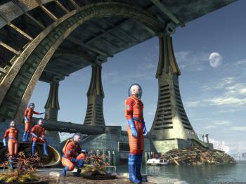 Desktop Wallpapers » 3D Backgrounds » Under the Bridge » www ...