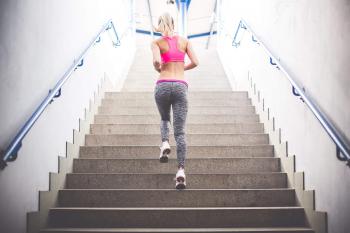 Young Fitness Girl Running Up The Stairs Free Stock Photo Download ...