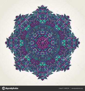 Floral doodle mandala — Stock Vector © de-kay #140867344